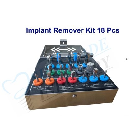 Dental Implant Bone Remover Kit Long Trephine Drill Bur Drivers Wrench – 18 Pieces CE
